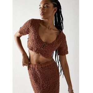 NWT Free People Double the Fun Set in Brown